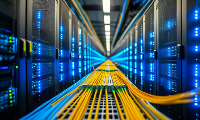 Quantum network node with fiber optic cables and photon detectors